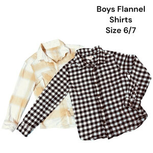 Boys Cat & Jack and Wonder Nation Flannel Shirt Size 6/7